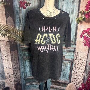 Vintage Canvas AC DC High‎ Voltage T-shirt New In Package, size small
